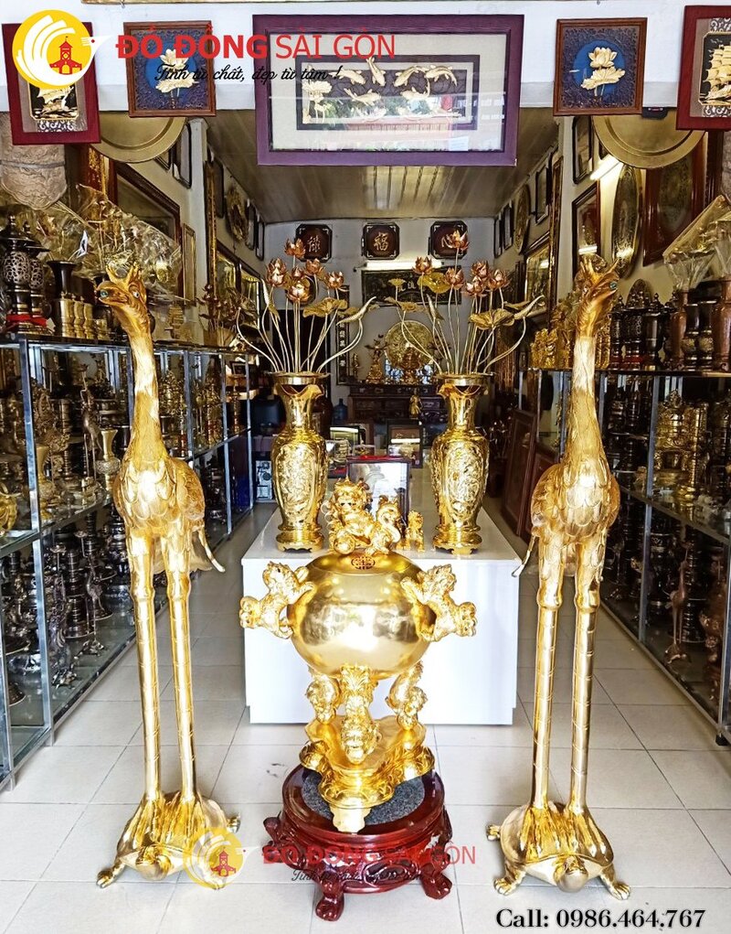 Đồ Đồng Sài Gòn cung cấp đa dạng các mẫu hạc thờ chất lượng