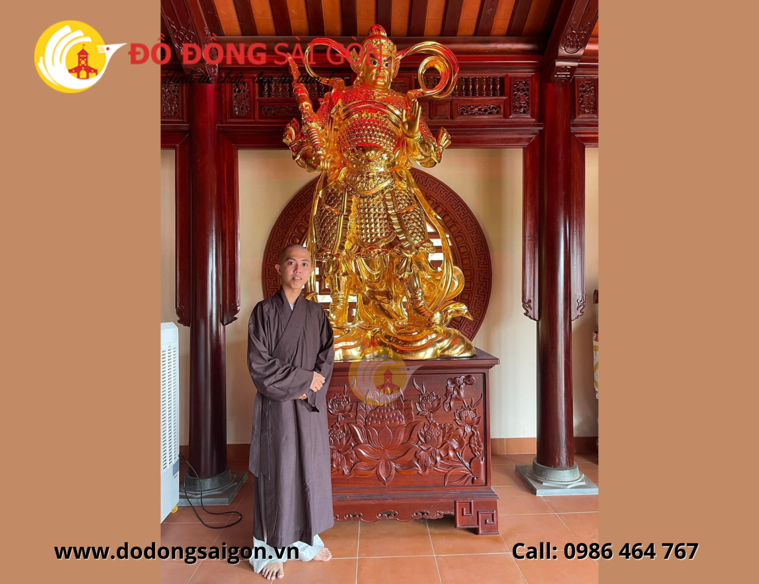 Cơ sở nhận dát vàng 9999 tượng Phật tại chùa uy tín