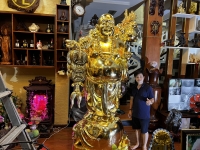 Hoàn thiện dát vàng 9999 cho tượng phật Di Lặc tại Sài Gòn - Đồ Đồng Sài Gòn