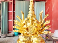Tượng Phật Thiên Thủ Thiên Nhãn bằng đồng dát vàng 9999 