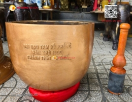 Chuông Bát Bằng Đồng Đỏ 40cm