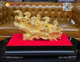 Tượng Đồng Mã Đáo Thành Công Mạ Vàng 24K