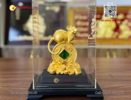 TƯỢNG CHUỘT NẰM TRÊN TIỀN VÀNG 24K