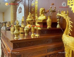 Nội thất phòng thờ Bác Hồ dát vàng 24k – Tôn vinh vĩ nhân Hồ Chí Minh