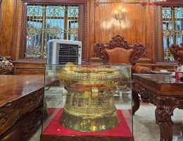 Trống Đồng Mạ Vàng 24K