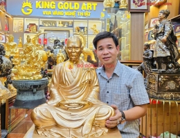 Đúc Tượng Chân Dung Toàn Thân Bằng Đồng Đỏ Cao 61cm