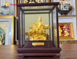 Tượng Phật Quan Thế Âm Tự Tại Bằng Vàng 24k