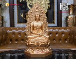 Tượng Phật Thiện Danh Xưng Cát Tường Vương Như Lai Bằng Đồng Đỏ Cao 68cm