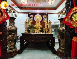 Nội thất phòng thờ Phật tại tư gia khách hàng Sài Gòn