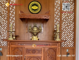 Bộ Lư Đồng Tai Rồng Loại Chung Cao 50cm – Đúc Đồng Vàng 15kg