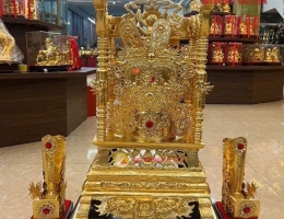 Bộ ngai thờ bằng đồng mạ vàng 24k
