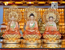 Bộ Tượng Phật Tây Phương Tam Thánh Bằng Đồng