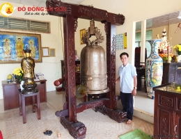Đúc chuông đại hồng chung tại chùa Giác Tâm với trọng lượng 750kg