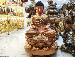 Tượng Phật Thích Ca Mâu Ni Bằng Đồng Đỏ Cao 108cm