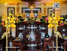 Cặp Hạc Bằng Đồng Đỏ Dát Vàng 9999 – Tôn Nghiêm Không Gian Thờ Tự Cao Cấp