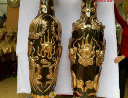 Cặp Lộc Bình Rồng Phượng Bằng Đồng Đỏ Bán Tại Sài Gòn – Cao 175cm, Trọng Lượng 260kg