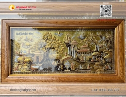 Mẫu Tranh Treo Phòng Khách “Cội Nguồn Quê Hương” Bằng Đồng