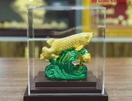 Cá Rồng Quà Tặng Để Bàn Vàng 24k