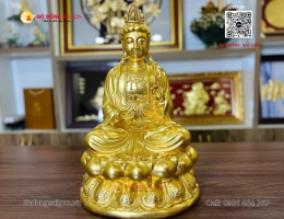 Tượng Đại Thế Chí Bồ Tát Bằng Đồng Mạ Vàng 24k Cao 48cm
