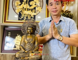 Mẫu Tượng Phật Thích Ca Mâu Ni Đẹp Bằng Đồng Cao 40cm