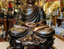 Mẫu Tượng Phật Thích Ca Mâu Ni Thờ Tại Gia Bằng Đồng Đỏ Cao 108cm