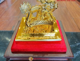 Ấn Hoàng Đế Chi Bảo Bằng Đồng Mạ Vàng 24K Cao Cấp 14cm