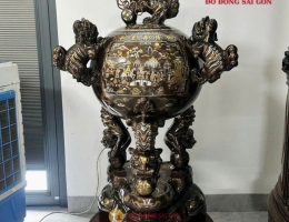 Đỉnh Cầu Thất Lân Khảm Ngũ Sắc Cao Cấp Bằng ĐồngĐỉnh Cầu Thất Lân Khảm Ngũ Sắc Cao Cấp Bằng Đồng