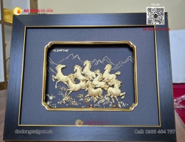 Tranh Bát Mã cao 28cm ngang 35cm