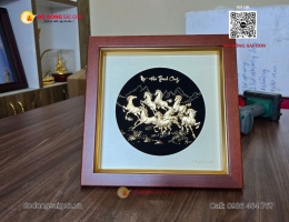 ranh Bát Mã Mạ Vàng 24K Kích Thước Vuông 30cm