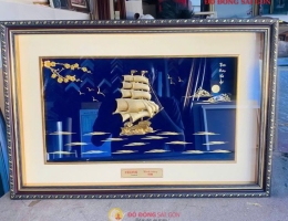 Tranh Thuận Buồm Xuôi Gió Bằng Vàng 24K Cao Cấp