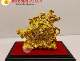 Tượng Trâu Cưỡi Phật Di Lặc Mạ Vàng Có Kích Thước 27cm  Bày Phòng Khách | Đồ Đồng Sài Gòn