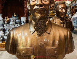 Tượng Đồng Đỏ Chân Dung Chủ Tịch Hồ Chí Minh Cao 81cm
