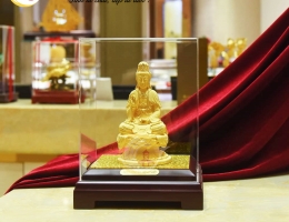 Tượng Phật Bà Quán Thế Âm Bồ Tát bằng đồng mạ vàng 24k cao cấp