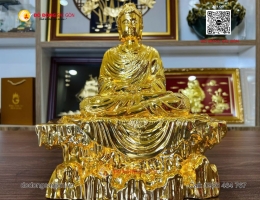 Tượng Phật Thích Ca Mâu Ni mạ vàng 24k 