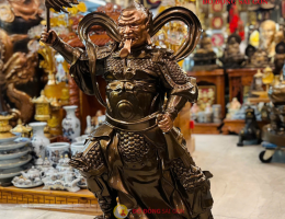 Tượng Phật Tiêu Diện Hộ Pháp Bằng Đồng Đỏ Cao 97cm