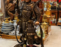 Tượng Phật Vi Đà Hộ Pháp Bằng Đồng Đỏ Cao 96cm