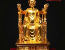 Tượng Quốc Mẫu Âu Cơ Bằng Đồng Đỏ Dát Vàng 24K